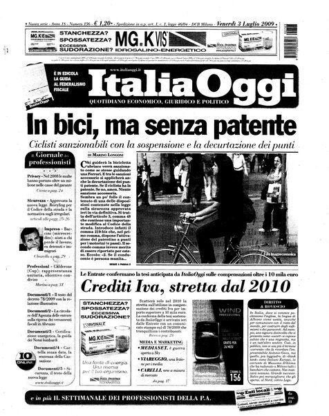 Italia oggi : quotidiano di economia finanza e politica